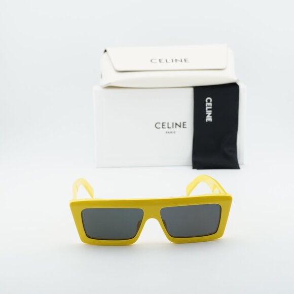 Celine CL40214U 39A Rectangle Sunglasses - Yellow/Grey main image 9
